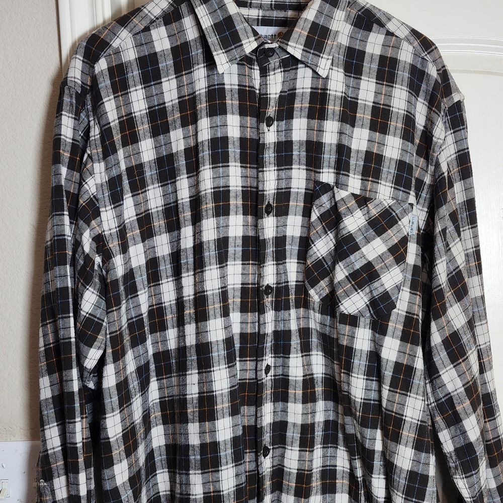 Carhartt Casual Plaid Shirt in‎ Black, White, and Brown